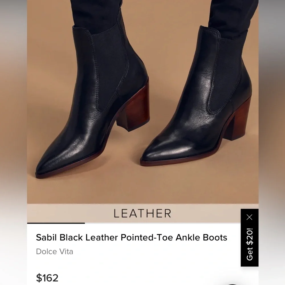 Sabil Black Leather Booties - Picture 1 of 4